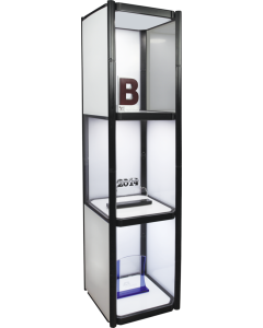 Twist Portable Display Cabinet With 3 Shelves 